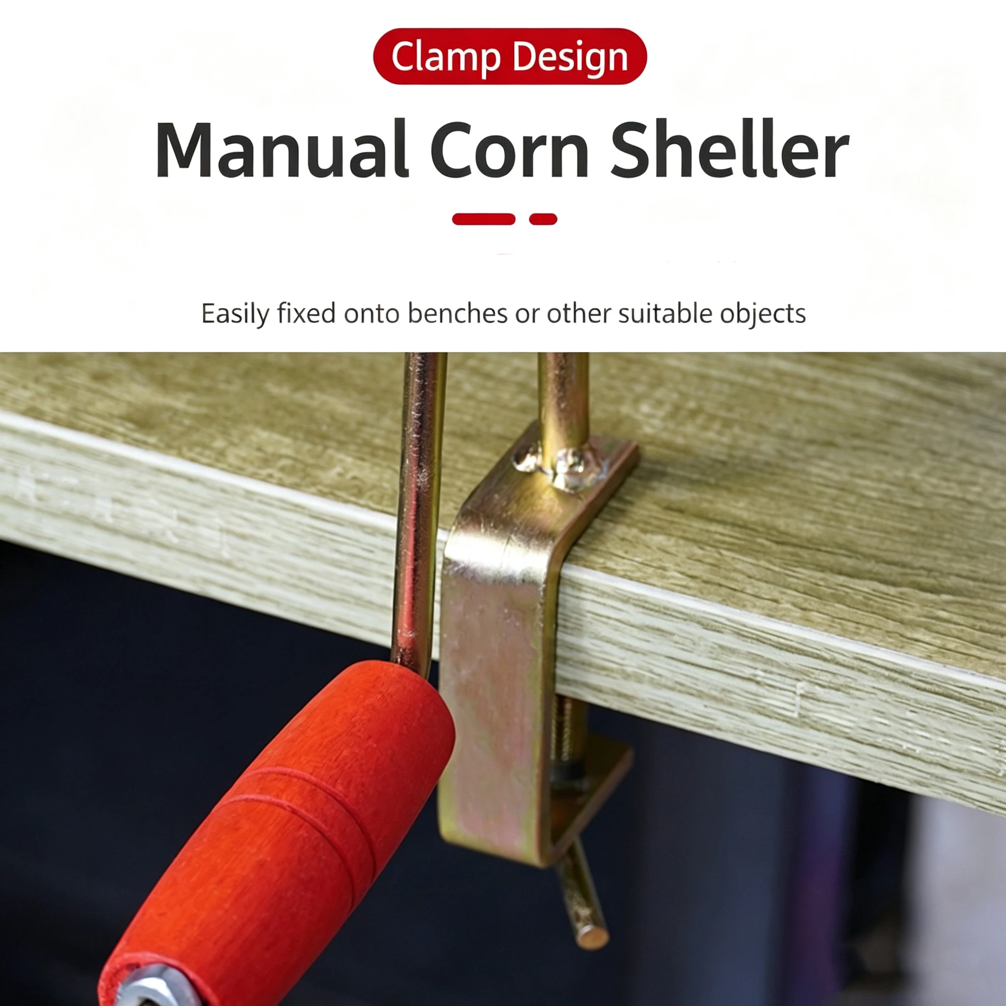 Manual Hand Crank Corn Sheller- Adjustable Corn Peeler Stripper Thresher, Fast Clean Tool for Dry Corncobs Home Use Labor Saving