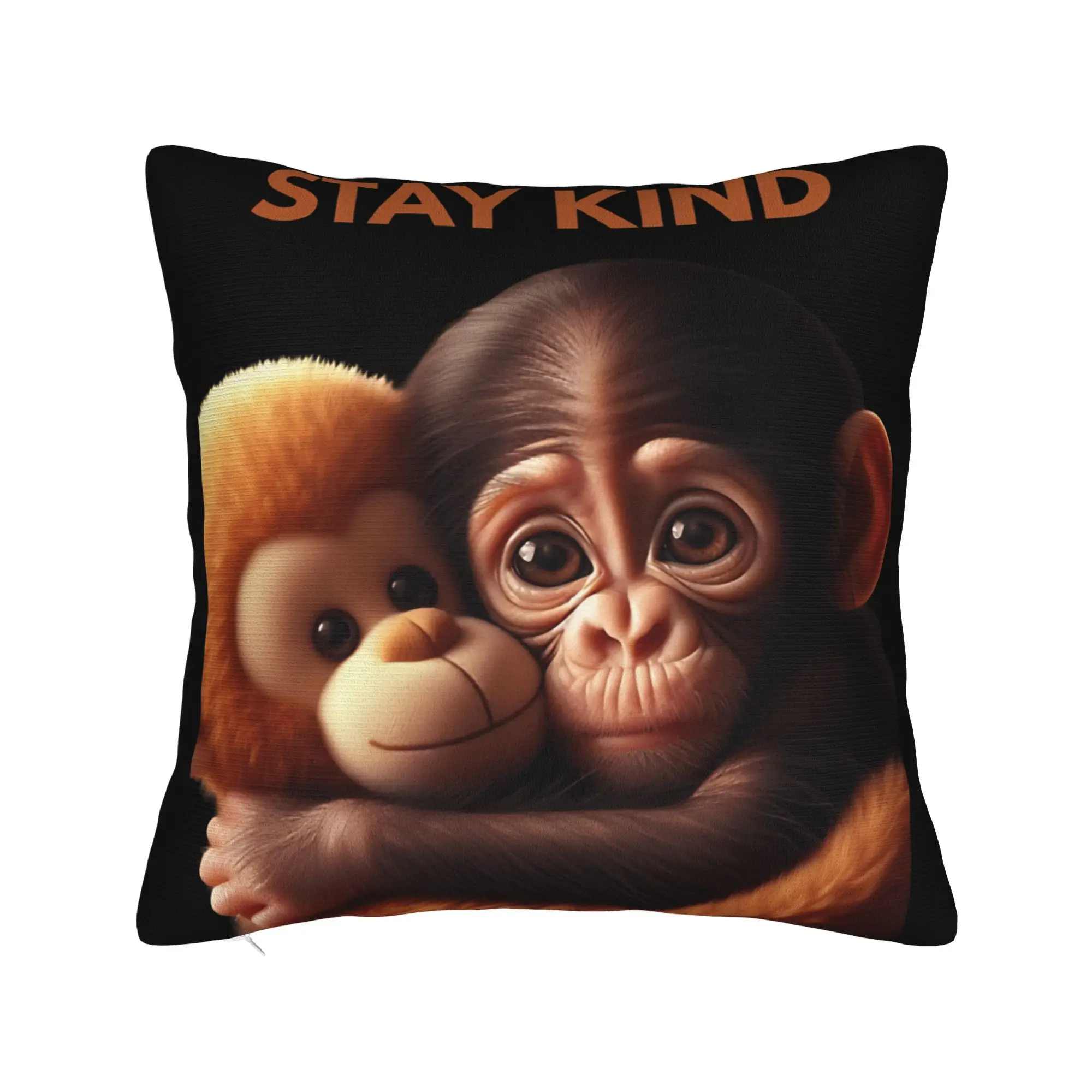 Punch Monkey Sticker Funny and Trendy Cartoon Monkey Pillow Case  Morden Pillow Cover Soft Pillowcases For Chair Sofa Home Decor
