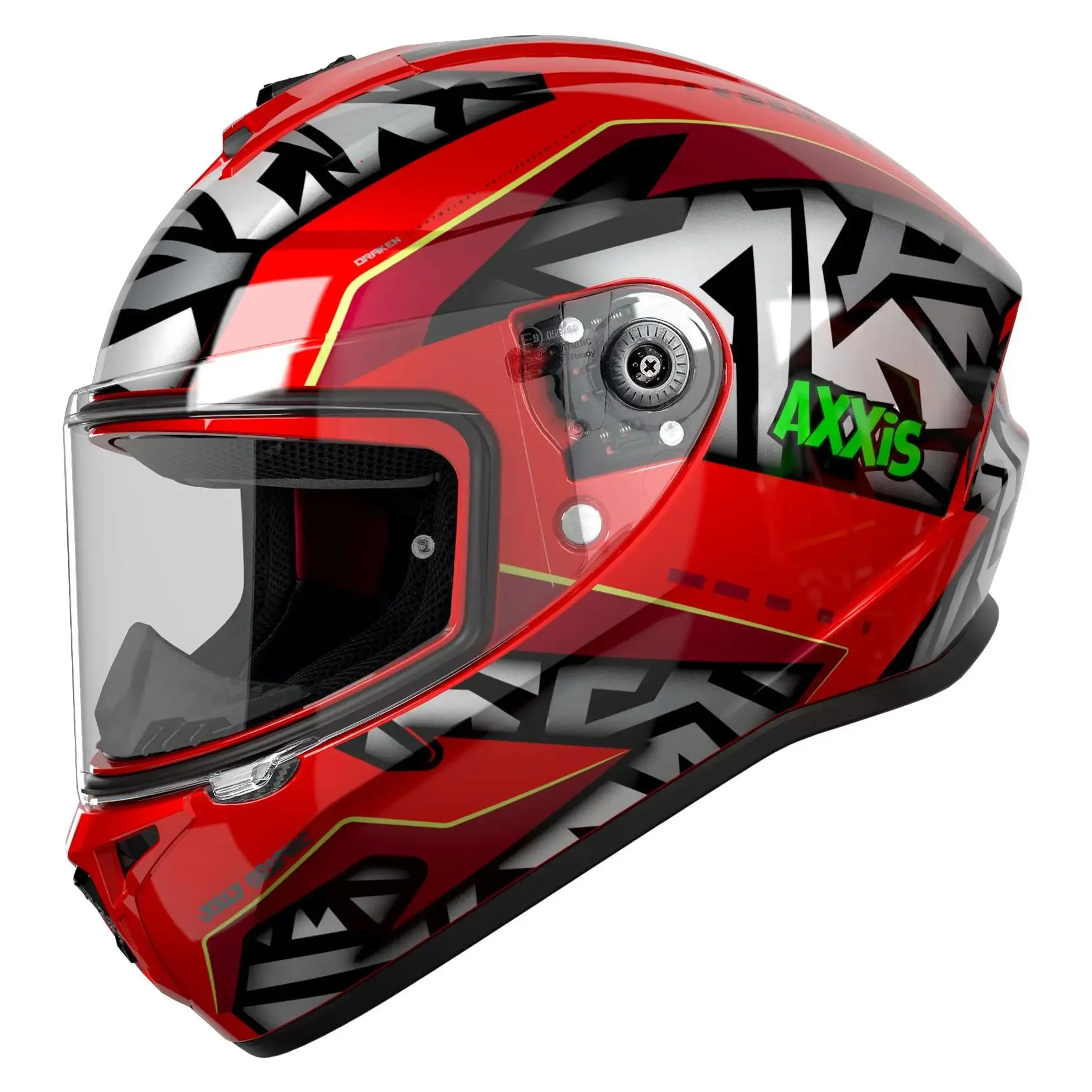 Full face helmet for motorcycle AXXIS FF112D DRAKEN S JOLLY adult red COLOR shine