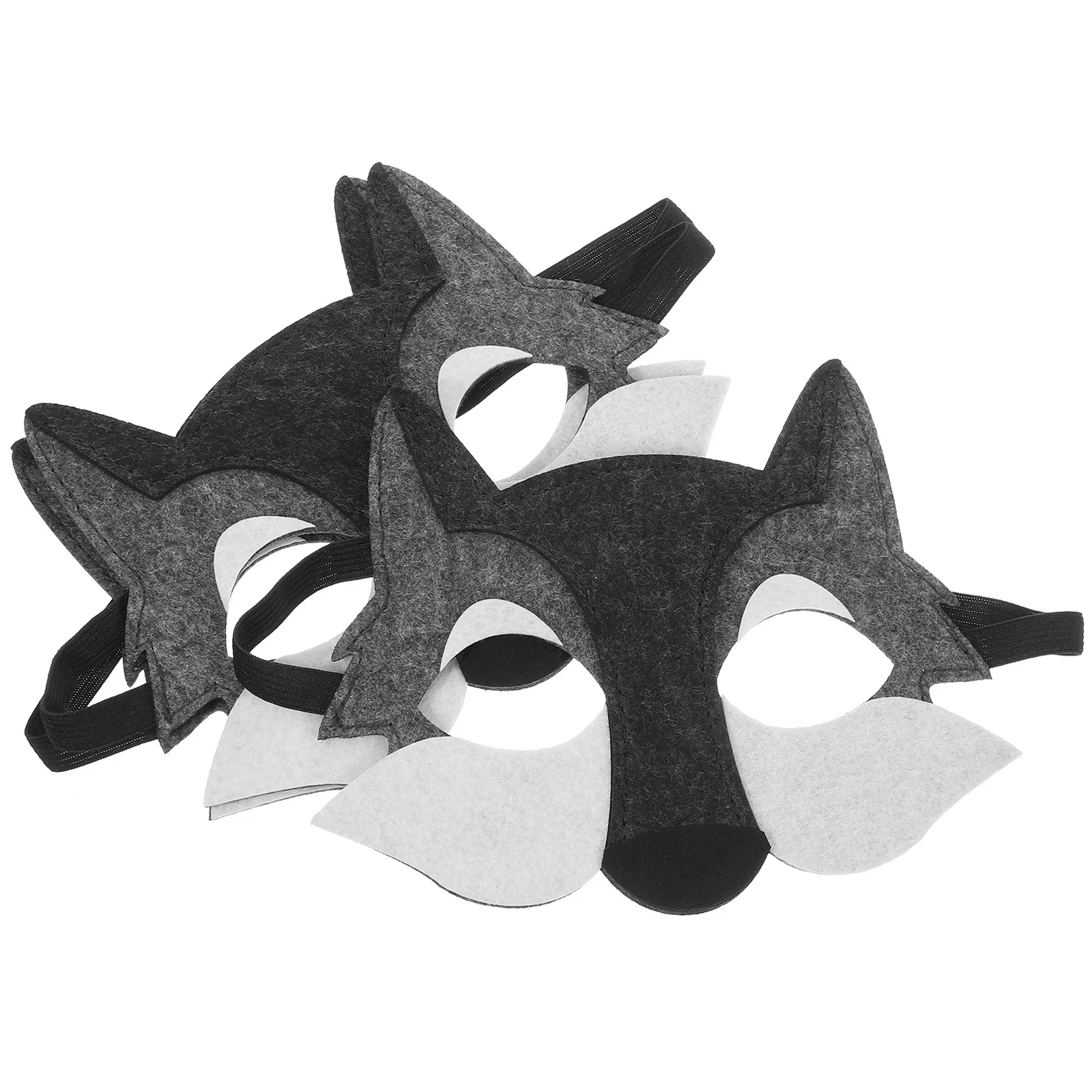 3pcs Wolf Head Mask For Kids Half Face Animal Masks Cosplay Party Favors Birthday Dance Decor Supplies Costume Accessories Play