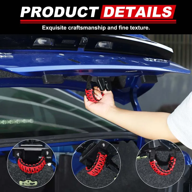 Tailgate Grab Braided Pull Strap For 2022+ Subaru WRX Levorg BRZ Rear Trunk Lid Handle Lanyard Car interior Accessories