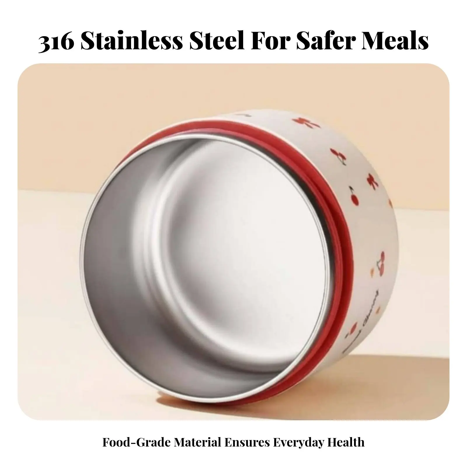 316 Stainless Steel Double-Tier Insulated Lunch Box, Leak-Resistant, Large Capacity, Portable Bento Bowl for Office, School view 4