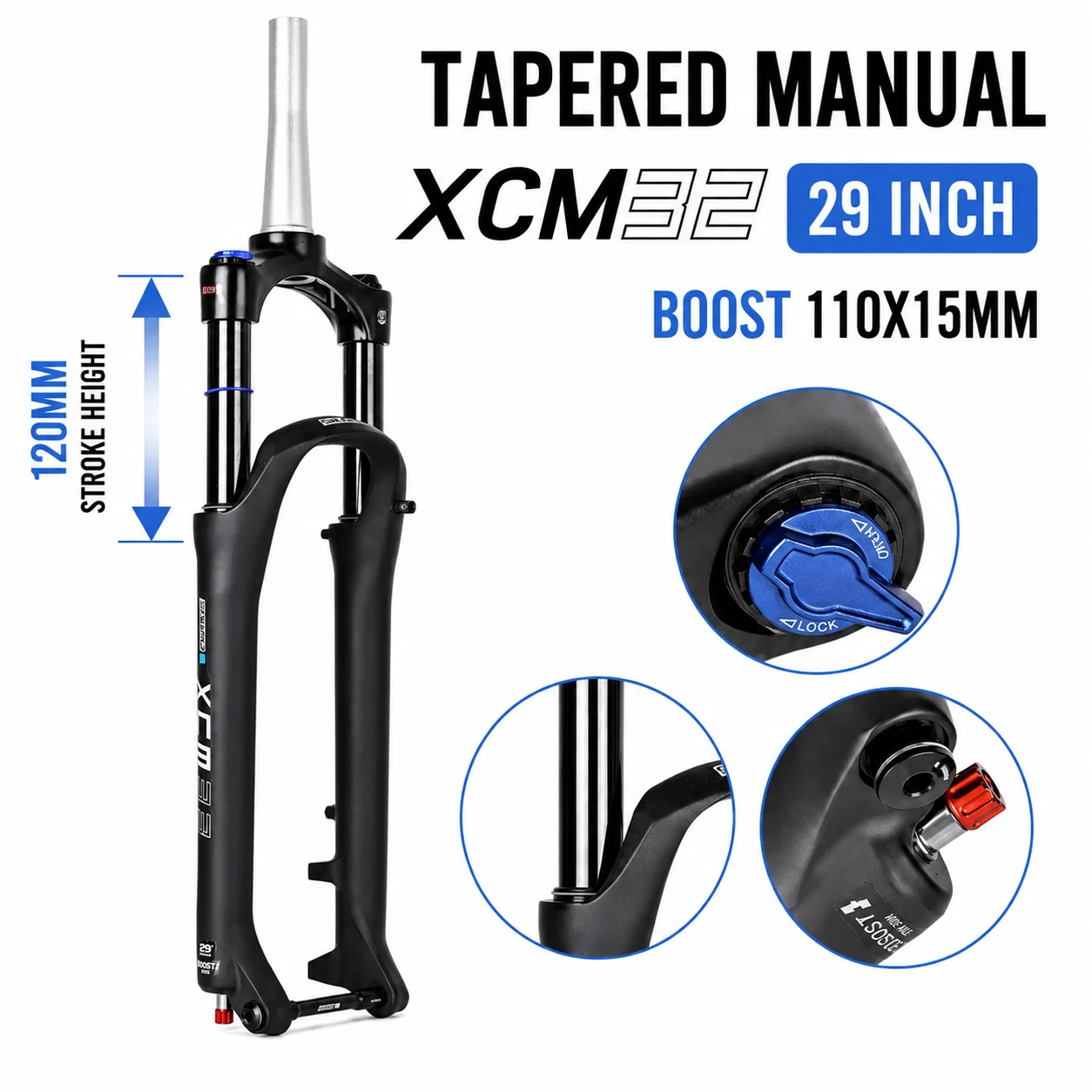 SR SUNTOUR XCR Mountain Bike Suspension Fork 120mm Travel QR