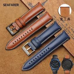 New Genuine leather strap 20mm 22mm 24mm watchband for fossil FTW1114/FS5151 watch leather bracelet with  Quick Release