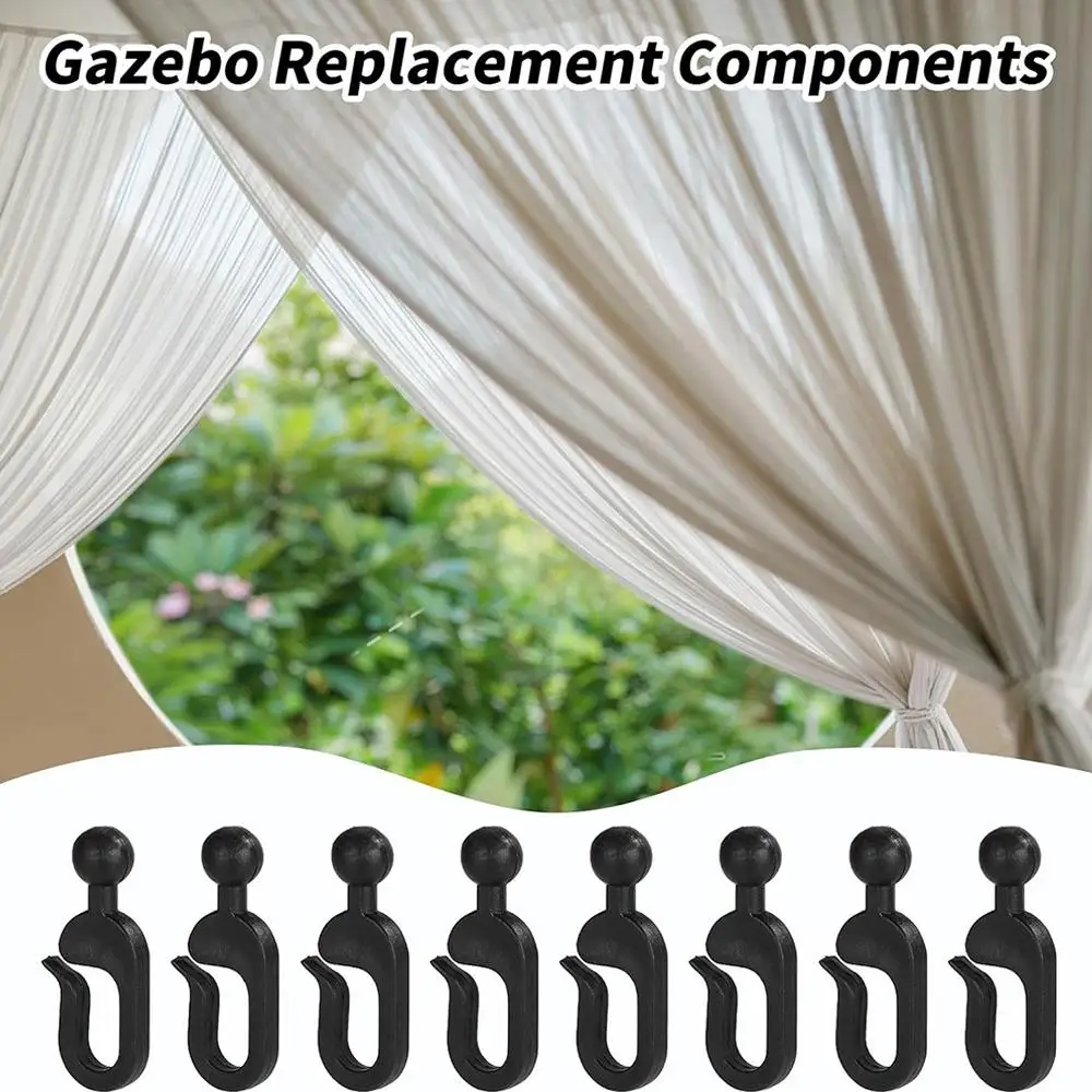 50PCS Plastic Hooks For Mosquito Netting Gazebo CurtainsTents Nets  Garden Gazebo Sliding Rings Set For Outdoor Funiture J-hook