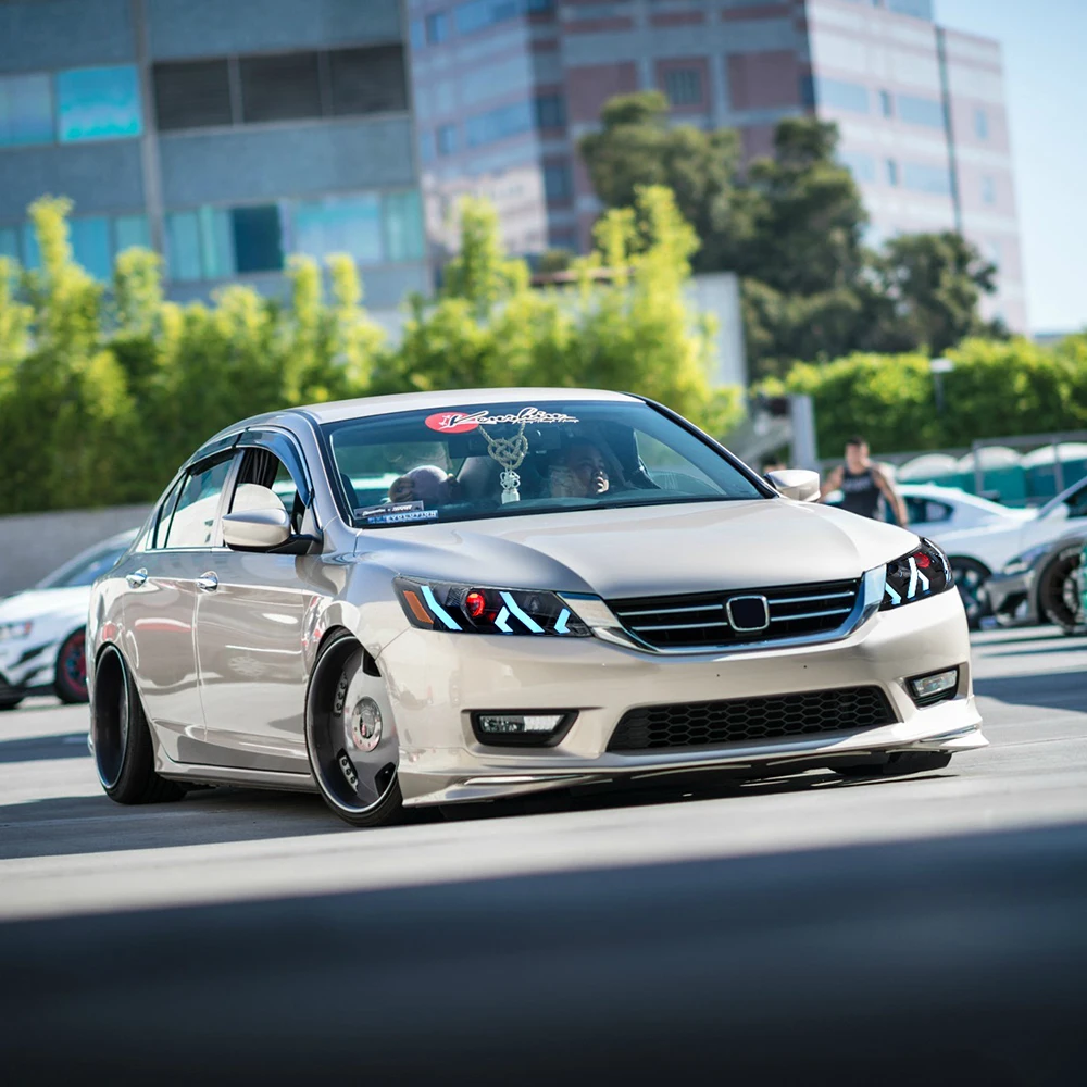 Пара линз проектора DRL, светодиодная лампа в сборе для Honda Accord 2013, 2014, 2015, 4-дверная фара