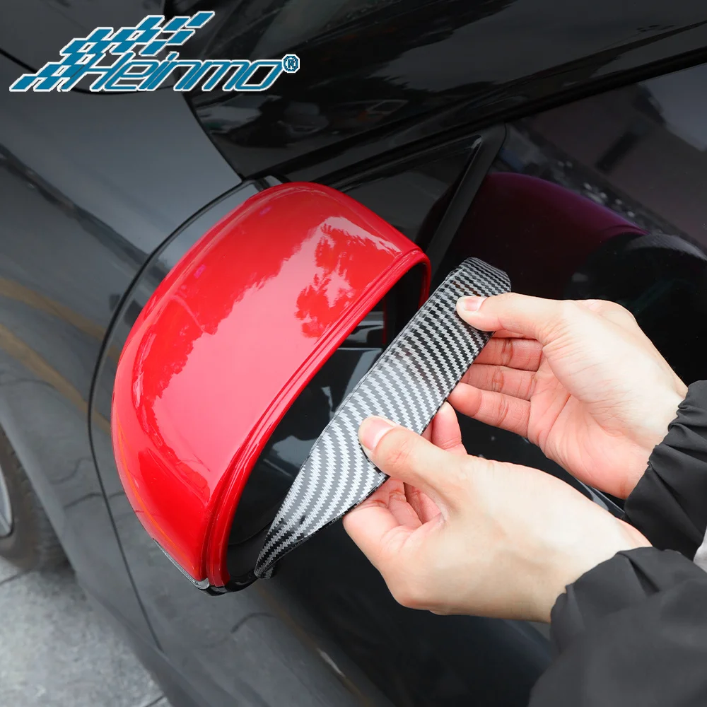Car Rear View Mirror Sunshade Rainproof Eyebrow Cover Frame Stickers Compatible with Mini F65 F66 F67 U25 Countryman 2024+