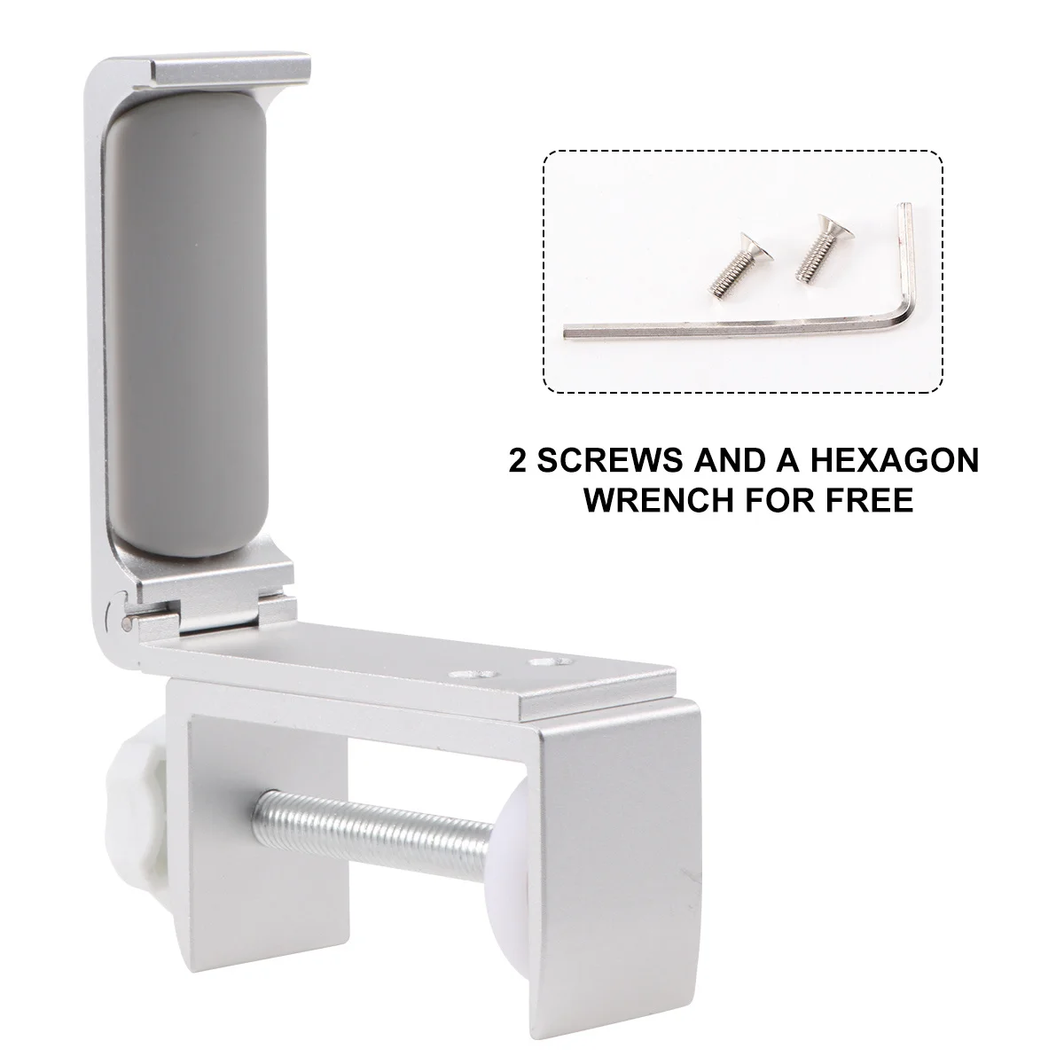 حامل سماعة الرأس حامل سطح المكتب معدني فضي خطاف سماعة الرأس المدمج للاستخدام المنزلي والمكتب والمدرسة رف سماعة الرأس #5