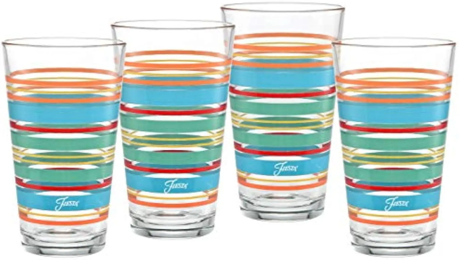 

Набор из 4 очков-холодильников в радужную полоску, 16 унций, только для ручной стирки, бессвинцовый