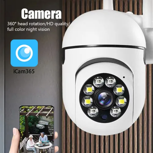 Cámara de vigilancia de seguridad inalámbrica iCam365 de 2MP, cámara IP Wifi de 1080P, seguimiento humano AI para exteriores, Audio bidireccional, cámara de Color nocturna