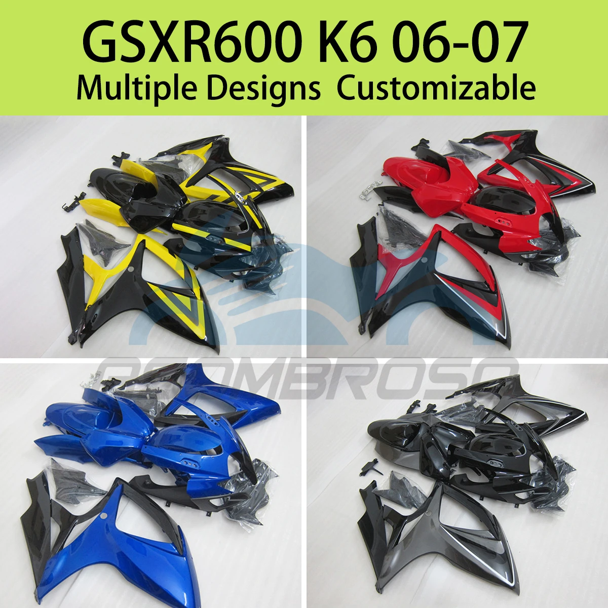 Suit GSXR600 GSXR750 2006 2007 Motorcycle Fairing Set for SUZUKI GSXR 600 750 06 07 Full Fairing Bodywork Kit ABS Plastic Set