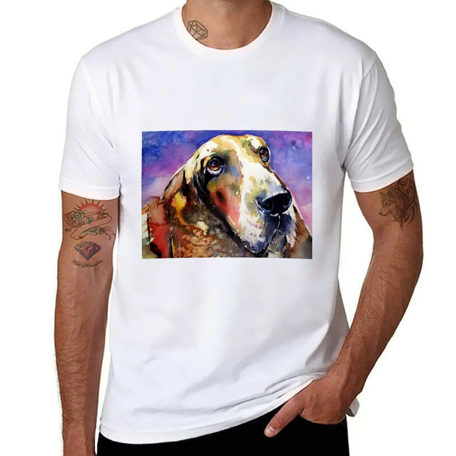 

Cute basset hound cd T-Shirt Classic Graphic Short Sleeve Top