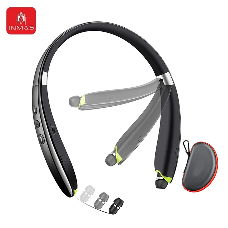 INMAS SX-991True Wireless Foldable Earbuds Bluetooth Neckband Headset Hifi Stereo Earphones Noise Cancelling Headphones With Mic