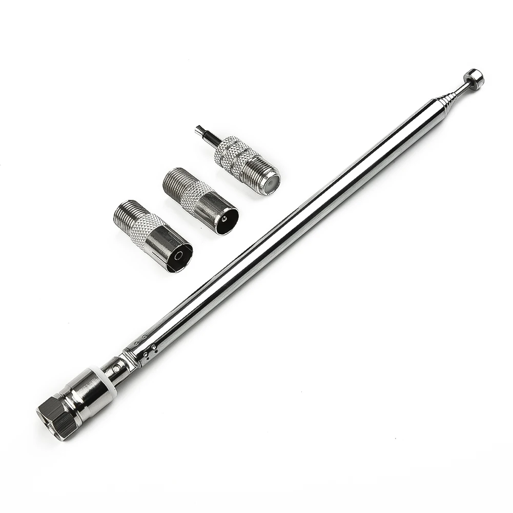 1x Telescopic DAB FM Radio Antenna + 3x Adapters Extendable Up To 75cm With F-male Connector FM RADIO ANTENNA  Car Aerials