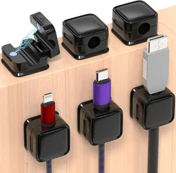1/3/6PCS Supporto per organizer per cavi Cavo magnetico Supporto per cavo regolabile liscio sotto la scrivania Gestione dei cavi Clip per auto
