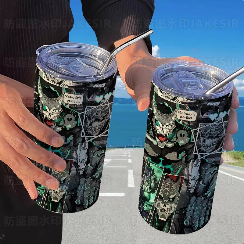 Monster No. 8 KAFKA HIBINO SHINOMIYA anime peripheral cartoon stainless steel thermos cup fashionable portable student straw cup