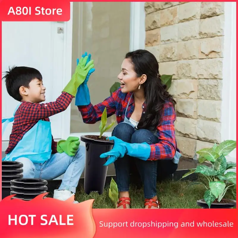 

A80I 100Pcs Plastic Deep Plant Nursery Pots, Thick Stable Tall Tree Pots, Reusable Tall Seedling Plant Container Pots, Deep
