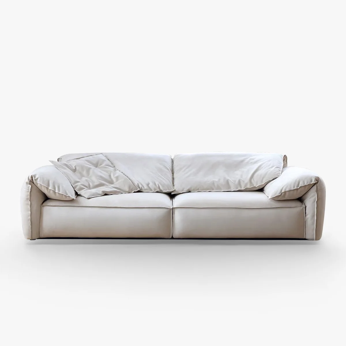 Sofa Italian Minimalist Designer Frosted Cowhide Living Room Furniture Leather Down Ear Sofa