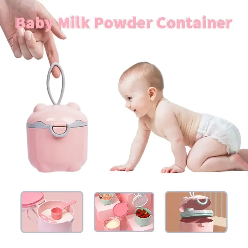 Baby Milk Powder Container With Spoon Piggy Double Sealing Food Storage Box BPA Free Infant Snacks Container Milk Powder Box