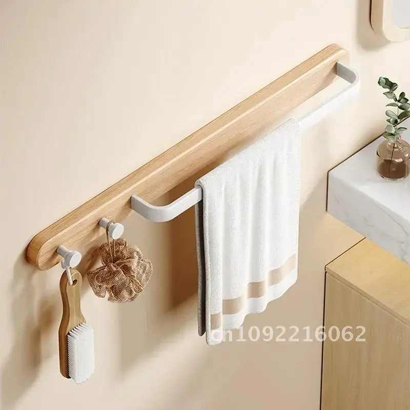 

Nordic towel hooks with rack for bathroom towels space kitchen hooks aluminum and towels accessories solid bathroom wood for