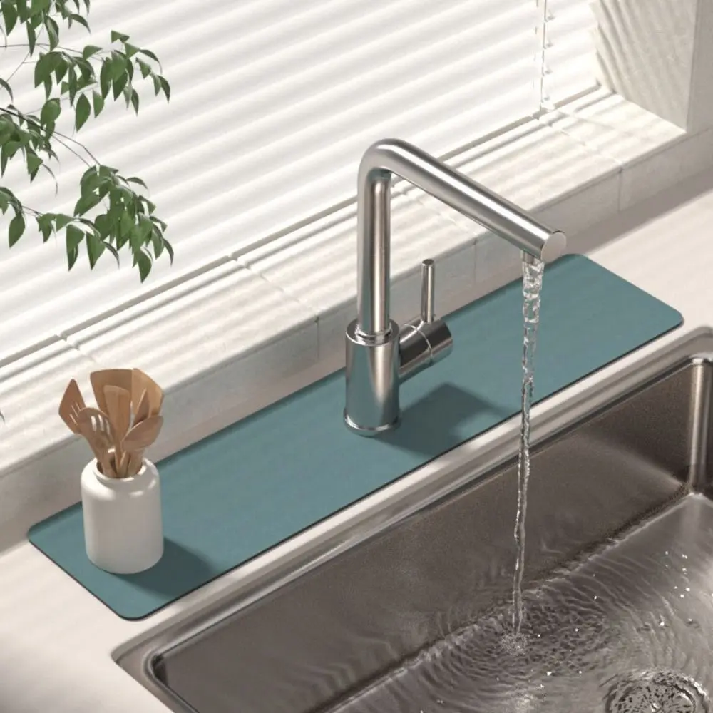 Useful Diatomite Faucet Draining Mat Splash Multifunction Drying Mat Convenient Sink Splash Mats Kitchen Bathroom Supplies