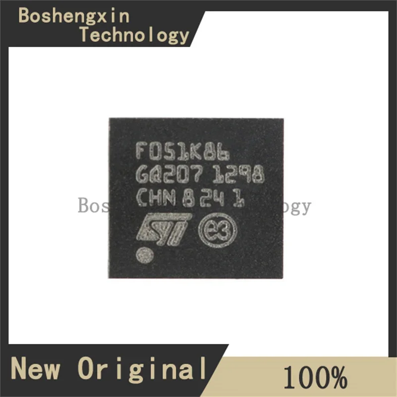 1Pcs  STM32F051K8U6 32-bit MCU with 16 to 64 Kbytes Flash, timers, ADC, DAC and comm. interfaces  QFN32 STM32F051K8U6