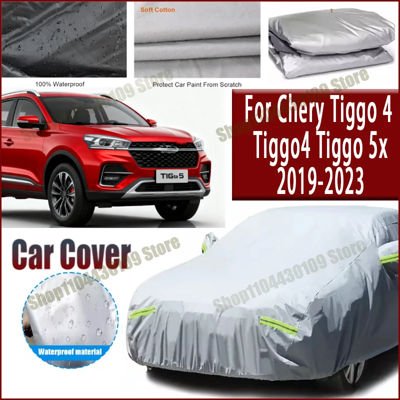 

For Chery Tiggo 4 Tiggo4 Tiggo 5x 2019-2023 Car Cover Waterproof UV Protection All Weather Dustproof Snow Rain Cover 190T