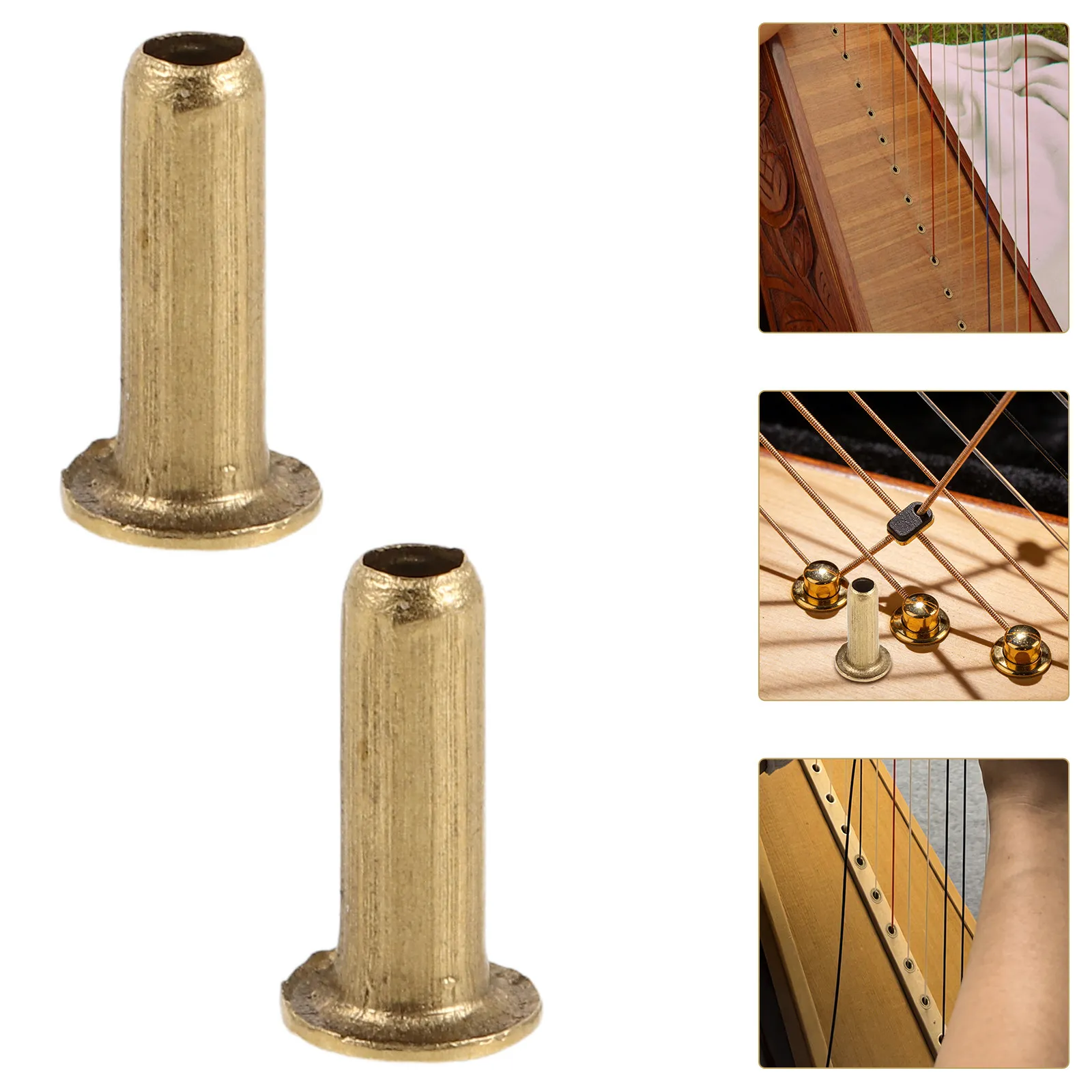 100Pcs Hollow Rivets Lyre Harp Tubular Eyelet Fastener Set for Musical String Instrument Repair 8mmx2.5mm Eyelet Rivets for Harp
