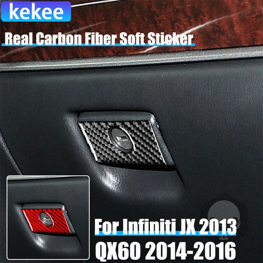

Real Carbon Fiber Car Accessories Glove Storage Handle Panel Trim Cover Soft Sticker For Infiniti JX 2013 QX60 2014 2015 2016