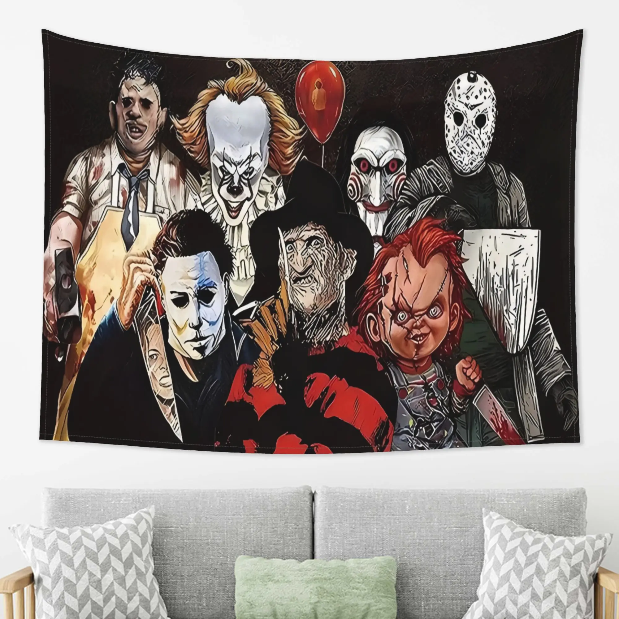 هالوين نسيج الجدار الشنق شخصيات الرعب مخيف الجدار الشنق غرفة الديكور عناصر مخدر جدار السجاد جدار النسيج #2