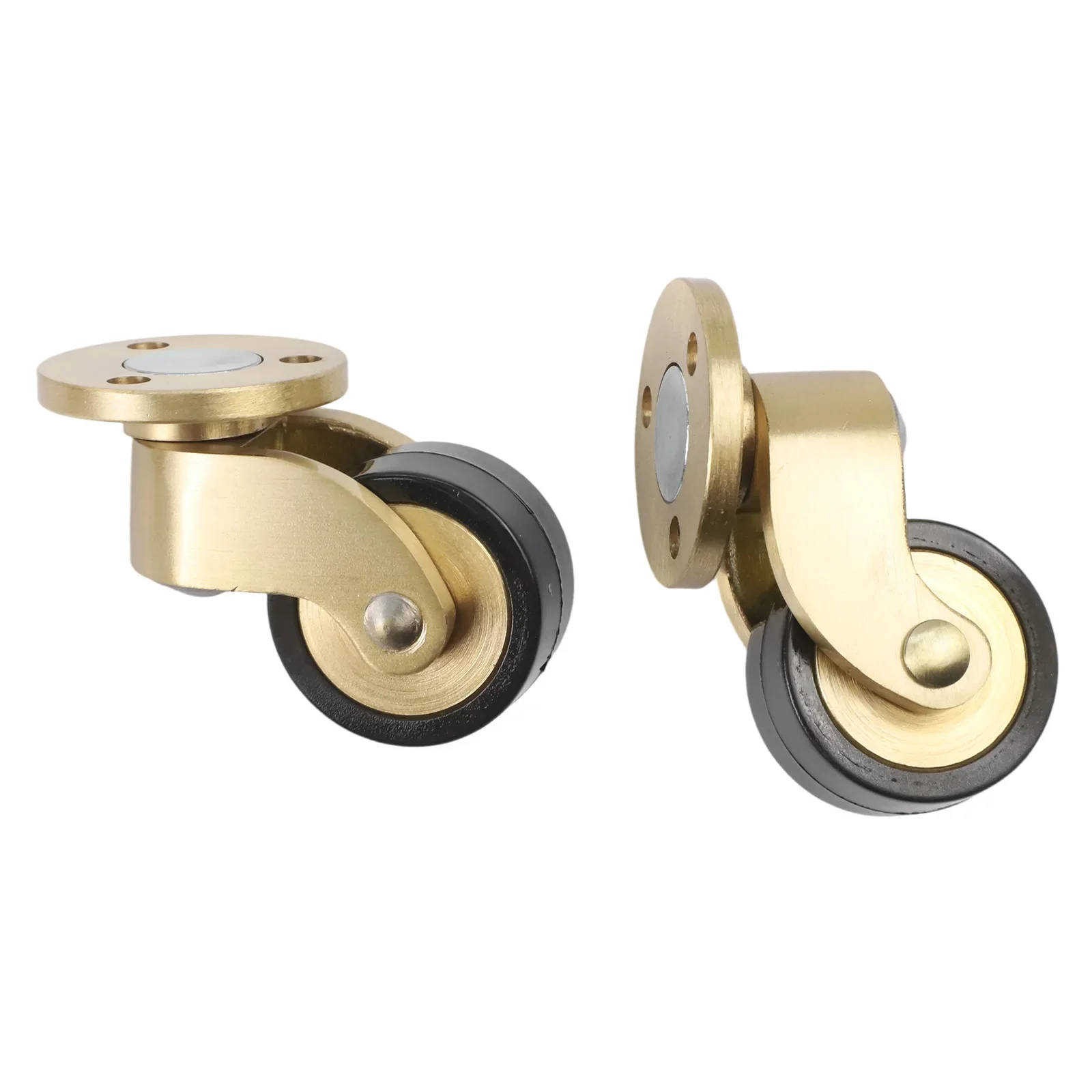 360 Swivel Brass Caster Set 4pcs with Silent Bearings for Indoor Furniture Requiring Durability and Smooth Mobility