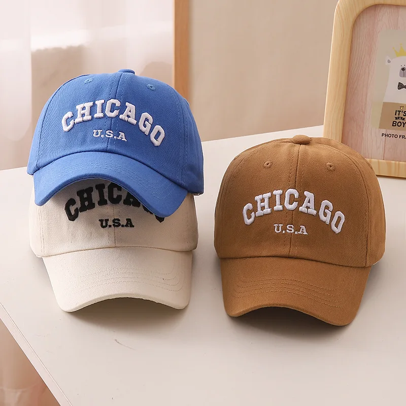 

Letter Embroidered Baseball Cap for Kids Vintage Hip Hop Snapback Hat for Baby Boy Girl Summer Solid Color Toddler Sun Hats