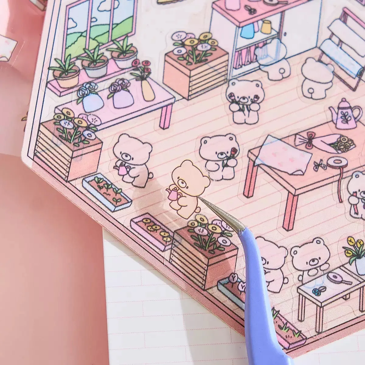 Kawaii كابيبارا ثلاثية الأبعاد المناظر الطبيعية ملصق الكرتون مشهد مصغر التراص البصرية ثلاثي الأبعاد لطيف ملصق يدوي الصنع هدية الكريسماس