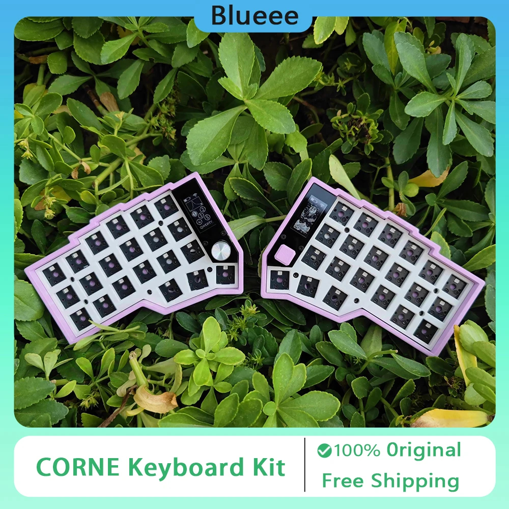 

New Corne Split Keyboard Wireless Nice! view Screen Zmk Solution Bluetooth Mechanical Keyboard Dual-Mode Roller and Rocker