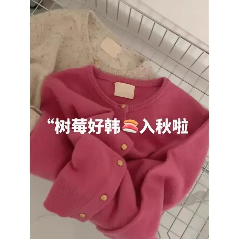 Kardigan rajutan musim semi musim gugur gaya Korea jaket sweter gaya lembut atasan wanita jaket rajutan kelas atas sangat cantik