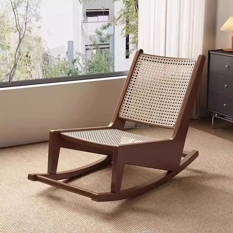 Простой стул из мягкой сумки из цельного дерева, стул из ротанга для гостиной, обеденный стул из ротанга, кафе-ресторан, стул Интернет-знаменитости Сяо