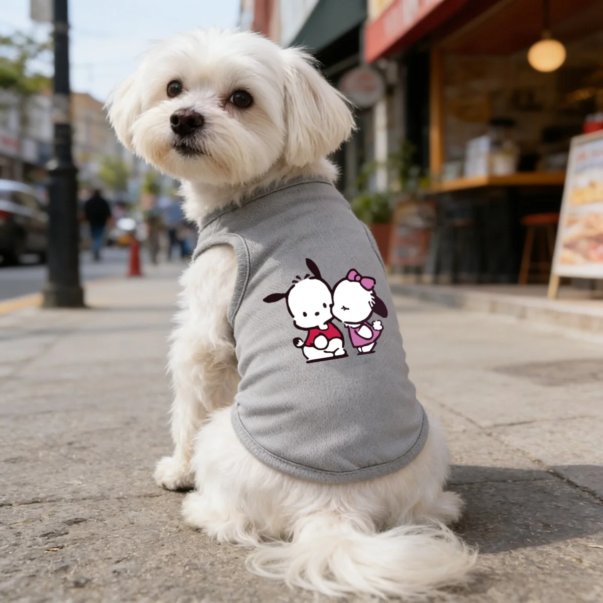 1pc  Polyester printed pet vest, breathable and sunscreen, s