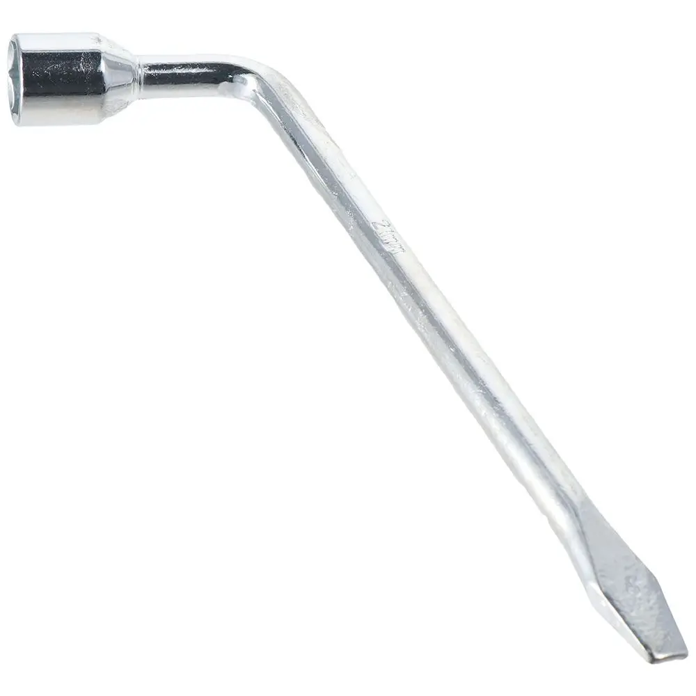 L Type Lug Wrench 21mm 45# Steel Wheel Spanner Hexagon Slotted End Socket Silver Tire Wrench