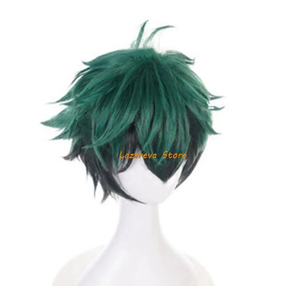 Anime My Academia Midoriya Izuku Cosplay Costume Face Shield Belt One-Piece Garment Hat Wig Man Woman Adult Halloween Suit