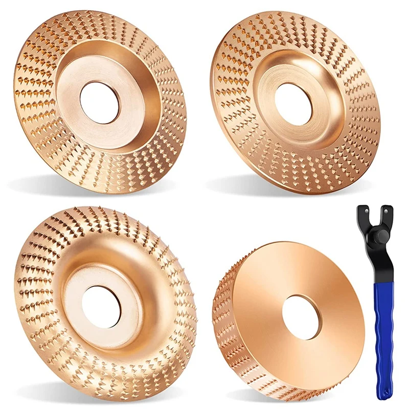 

Big Deal Wood Carving Disc Set With Grinder Wrench For 4Inch Or 4 1/2Inch Angle Grinder Attachments,Shaping Wheel Grinder