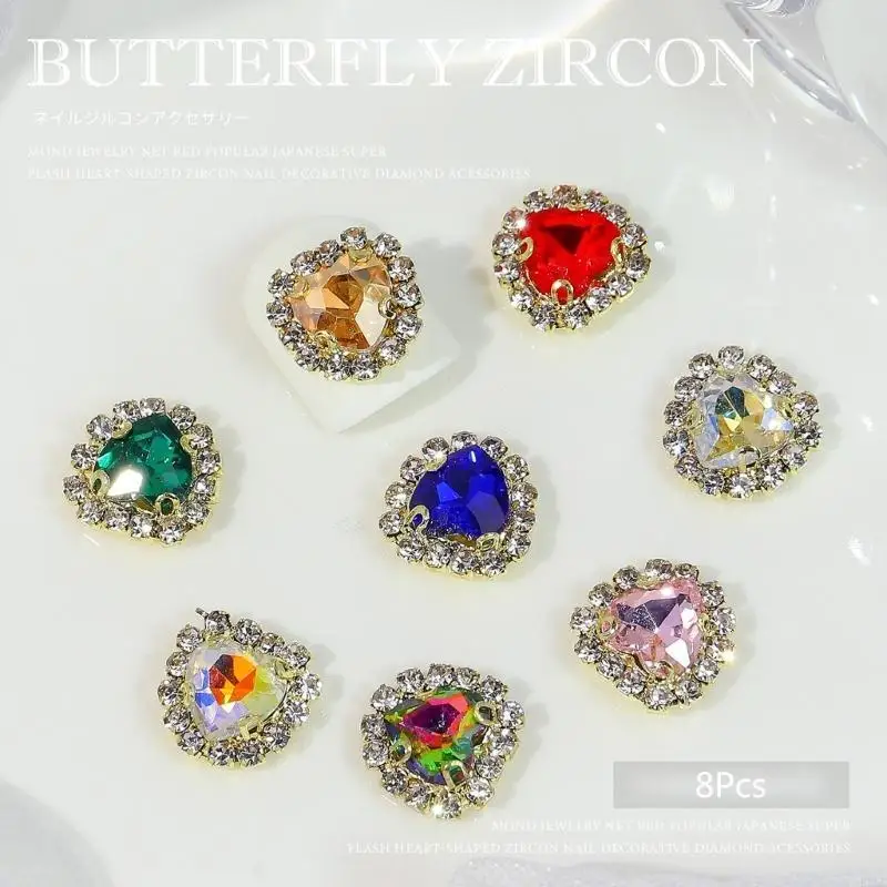 سحر الأظافر R3MF مع أحجار راينستون الذهب الفضة الماس الأظافر الفنية الفنية الفنية الأظافر