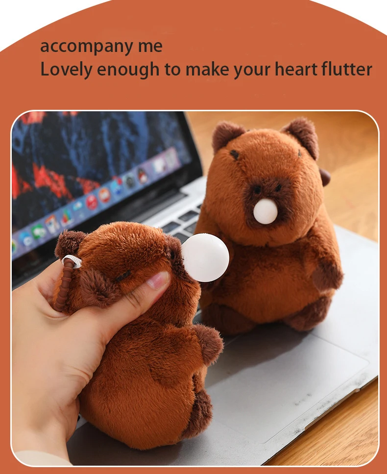 Niedlicher Dekompressions-Capybara-Spucken von Blasen, Wasser, Delphin, Plüschpuppe, Schultaschenanhänger, Capybara-Schlüsselanhänger