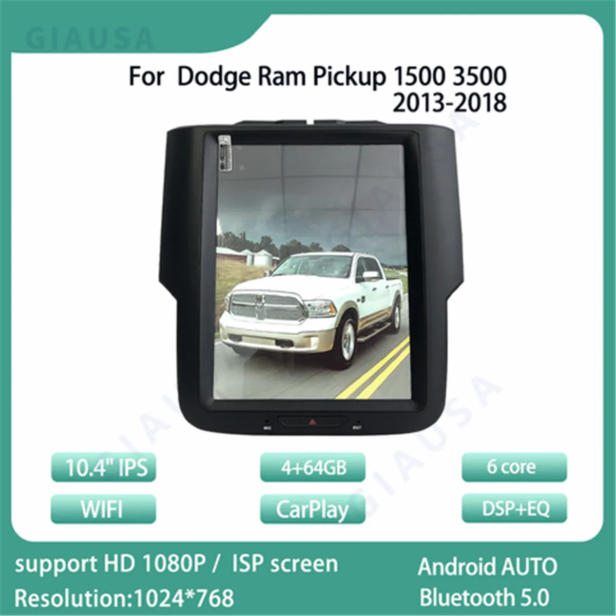 

128GB Car Android IPS Screen For Dodge RAM 1500 2011-2017 Tesla Radio Multimedia Stereo Video Player GPS Navi Head Unit Carplay