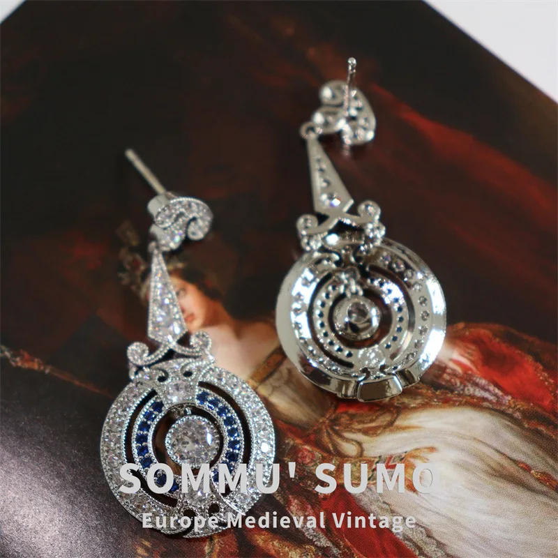 

Royal Blue Earrings Temperament Tassel Long 925 Silver Needle Chinese Style Stud Earrings Vintage Jewelry