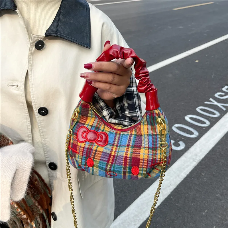 

Chic 2025 Plaid Crossbody Bag for Women, Elegant Top Handle Sling, Fashionable Bag with Inner Pockets for Daily Use & Commuting​