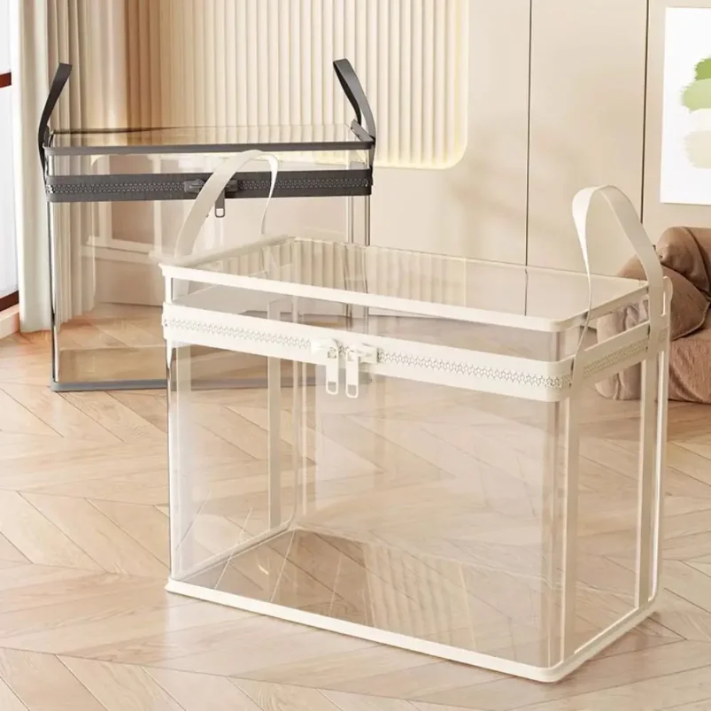 

Transparent Visible Doll Storage Bag With Zipper Handle Dustproof Clear Storage Case Large Capacity Stackable Organizer Box