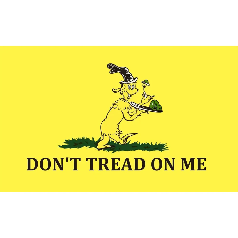 2X3FT 3x5ft Don't Tread On Me Flag with Green Eggs banner