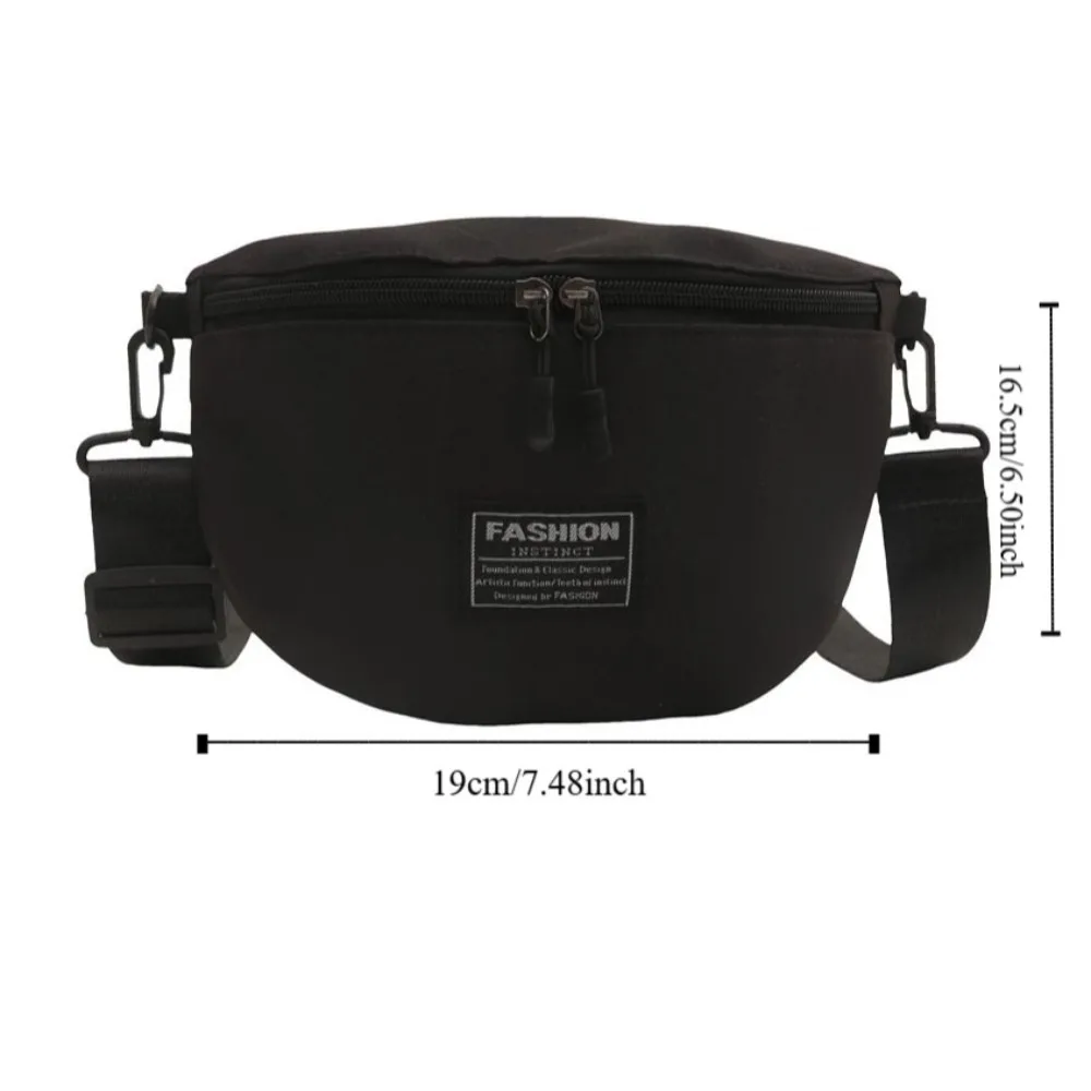 Portable Korean Style Canvas Waist Bag Streetwear Letter Casual Chest Pack Lightweight Cool Oxford Crossbody Bag Cycling