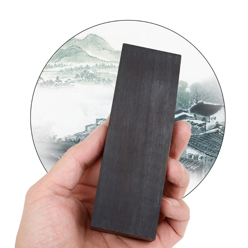 G92F Black Ebony Lumber Block Handle Plate Guitar Material DIY Blank Crafts Handicraft Open Grain Texture