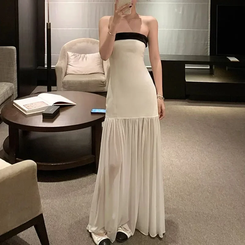 

Spring Summer Birthday Dress Sleeveless Butterfly Knot Tube Top Dress Spring Summer Dress Butterfly Knot SkirtLIBIELIY
